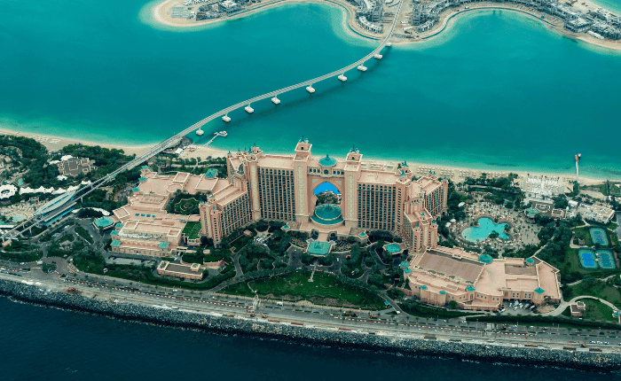 Dubai Palm Atlantis Aerial Shot
