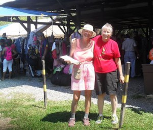 Newell and Barrett at Chiriqui Flea Market, Panama