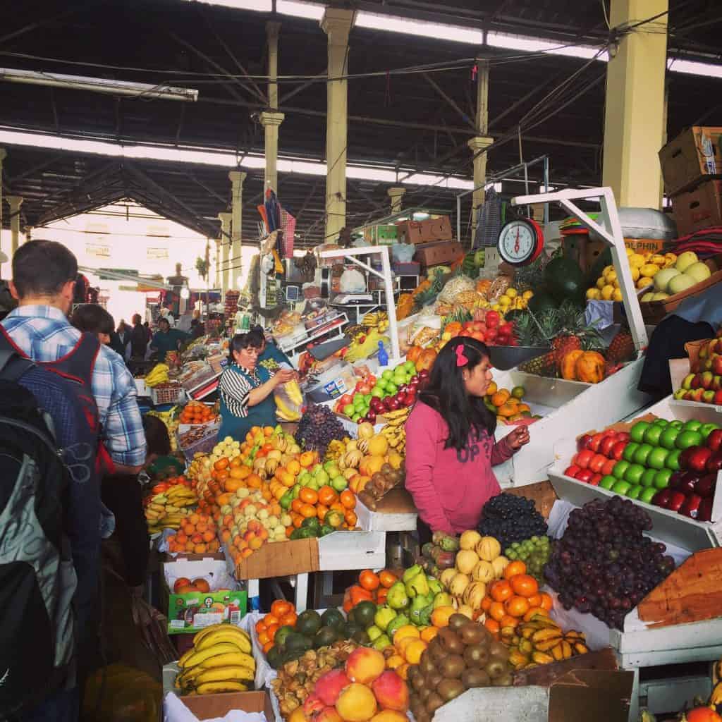 Fresh Fruit market in the Andes