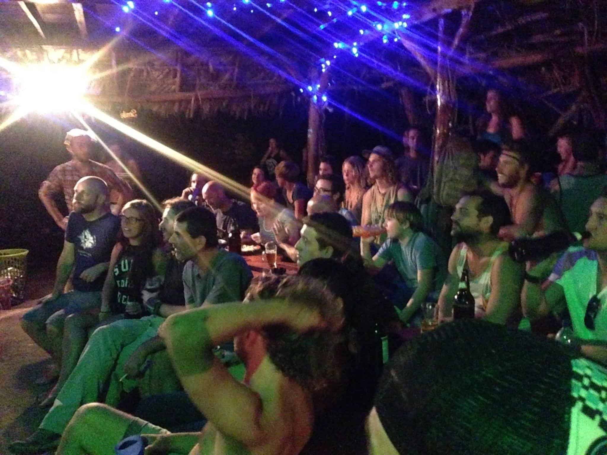 New England Patriots Superbowl watch party on Ometepe Island in Nicaragua