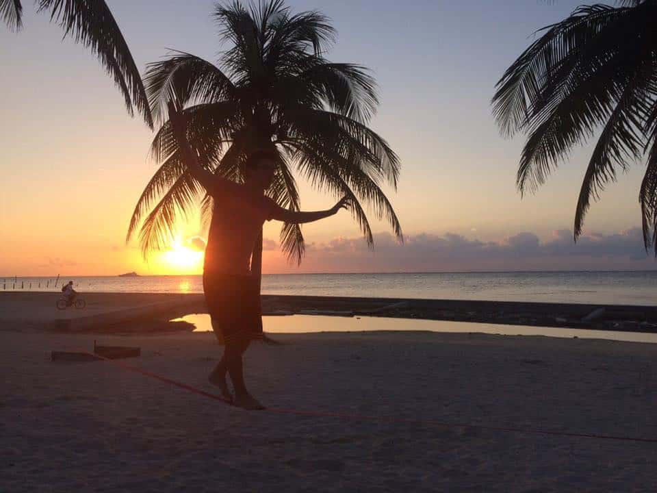 My Daily Sunrise Slacklining in Belize... Cant beat the sunrises in Belize!