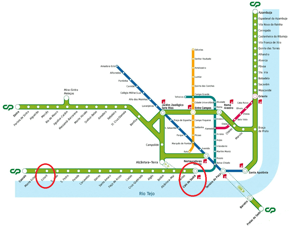 Lisbon train map