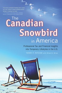 Canadian Snowbird in America with two lawn chairs on the ice