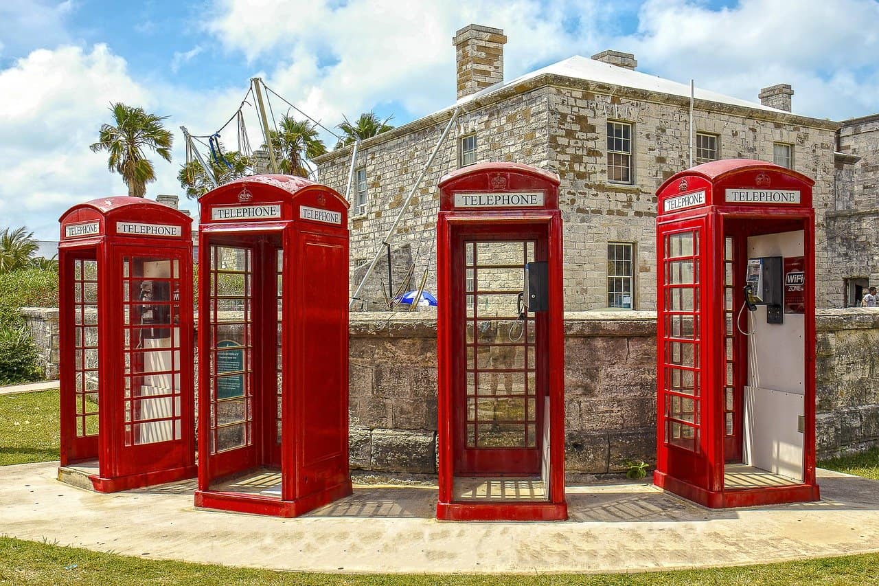 Red phone booths in Bermuda