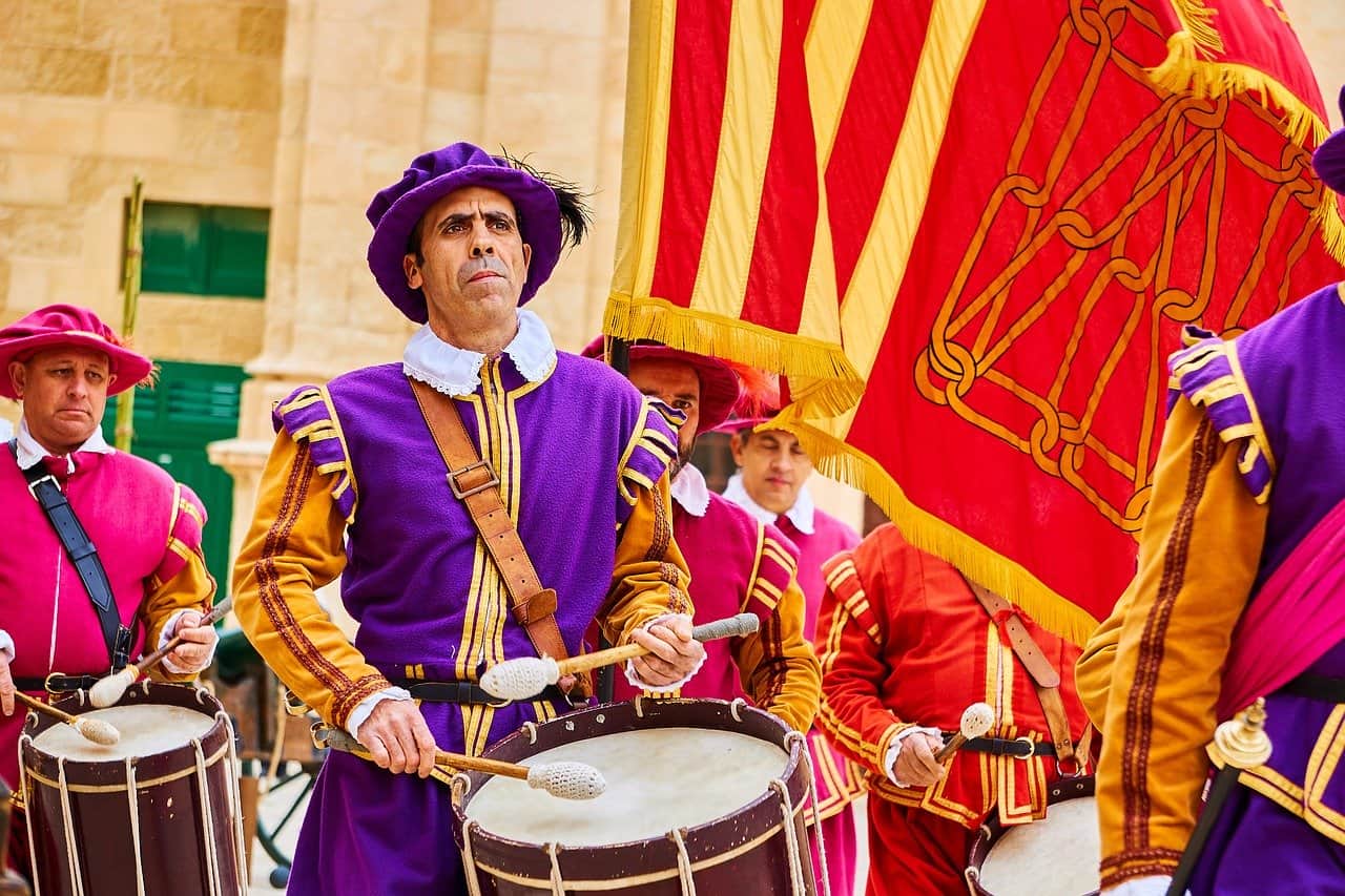 man playing a drum Fiesta Week in Malta