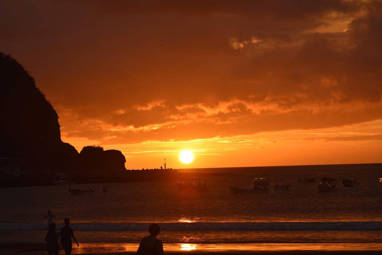 San Juan del sur, Nicaragua beach and sun setting