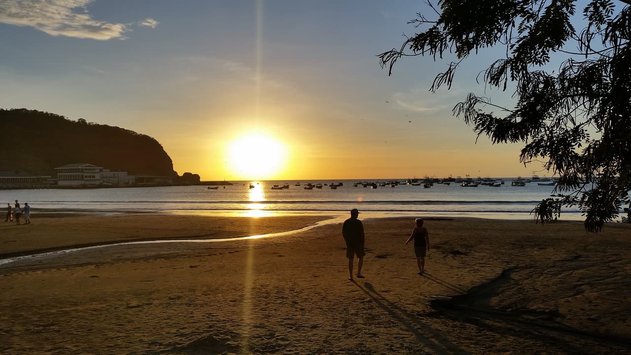 sunset by the beach in Nicaragua