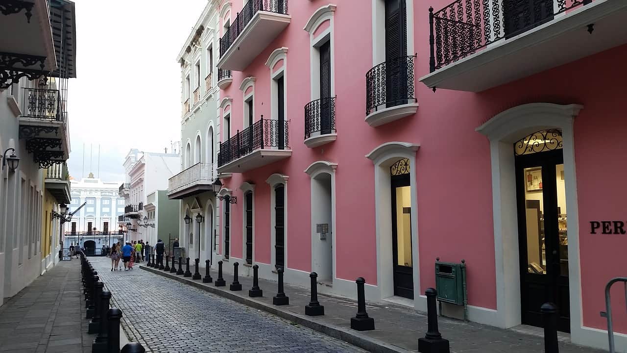 pink building in Puerto Rico