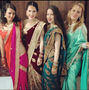 Steph, me, Rael, and Gabby in our saris! India, travel