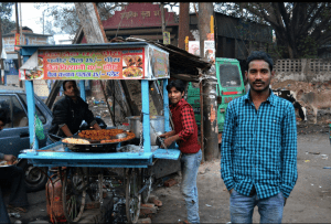 Street vendors, our lunch in the park