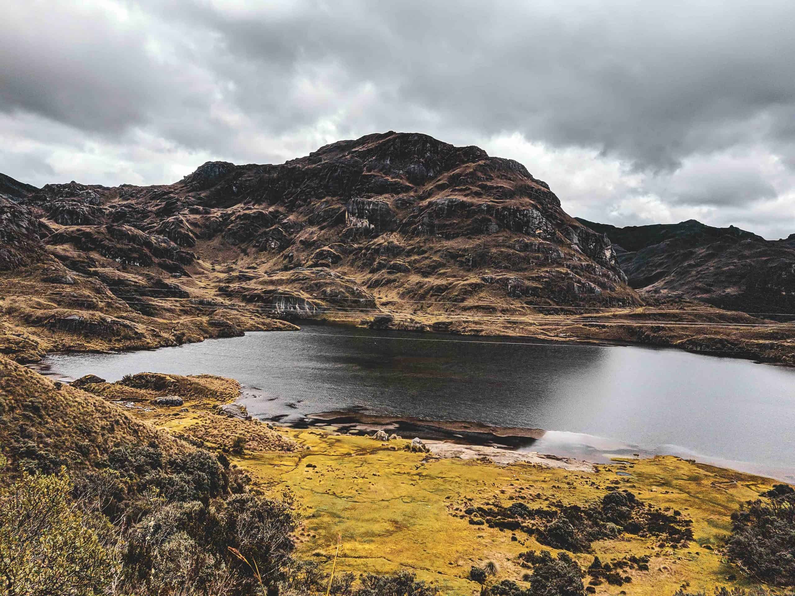 Beautiful lake surrounded by small hills