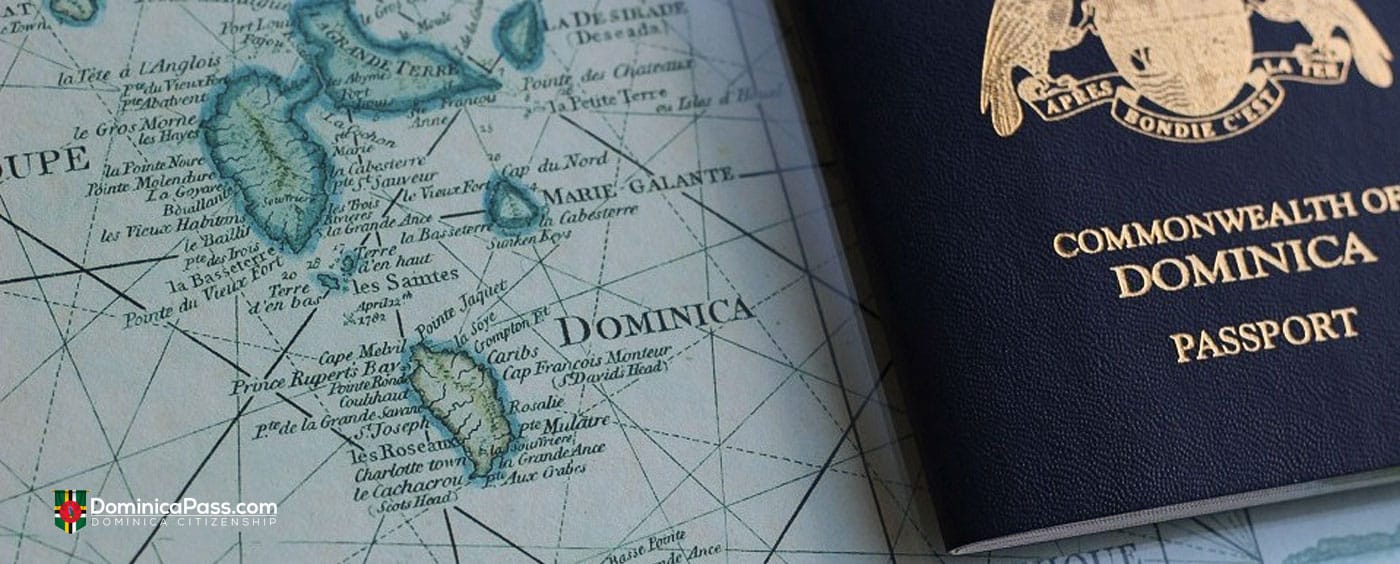 Dominica Passport and map of country