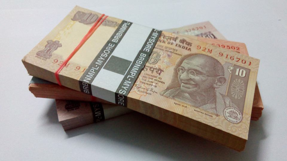 One Step Closer to a Cashless Society, Indian Currency, rupee, stack of cash bills
