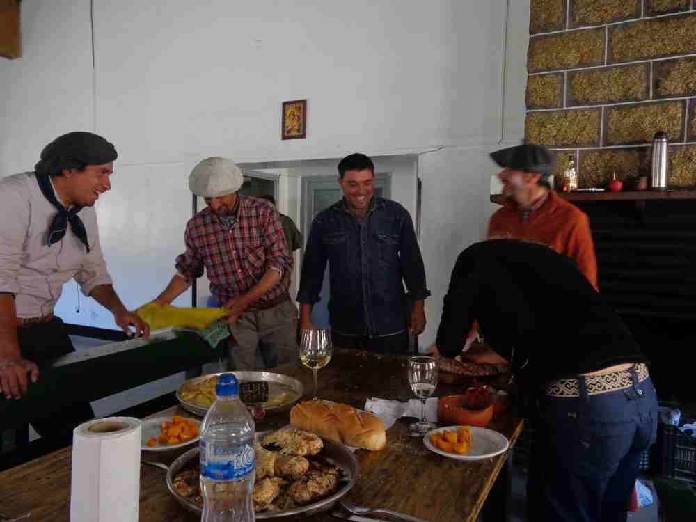 Refugio empanada dinner night of arrival