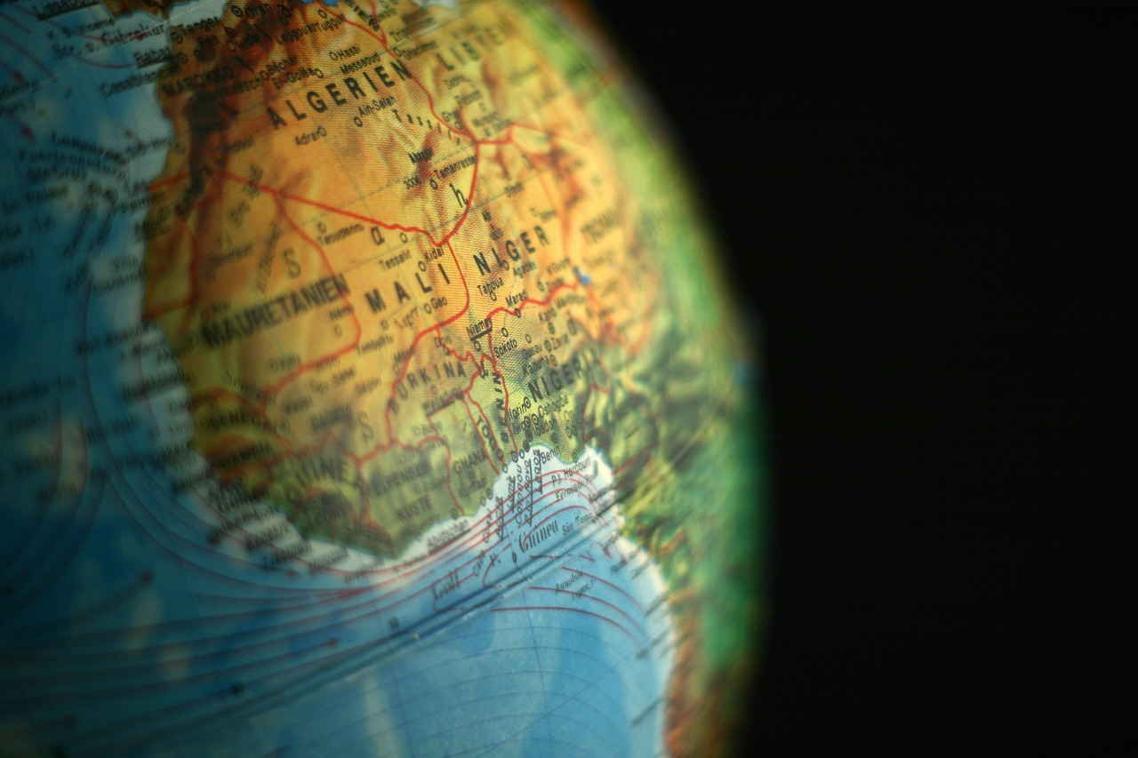 close up of the world globe