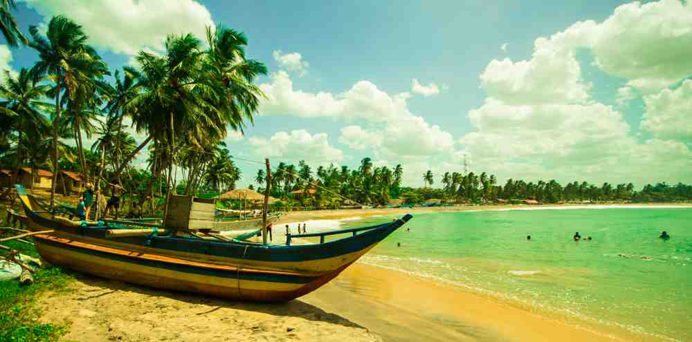 boat on the beach in Sri Lanka