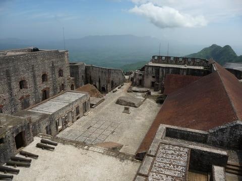 Inside the courtyard of the citadel in Haiti