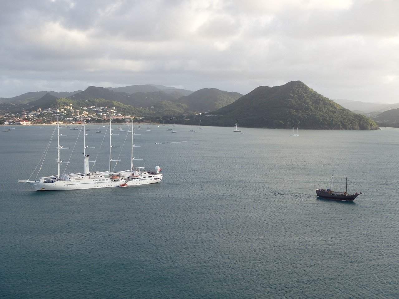 Boats in the Sea in St. Lucia