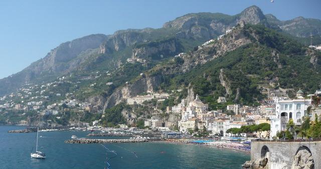 overlooking the Amalfi coast