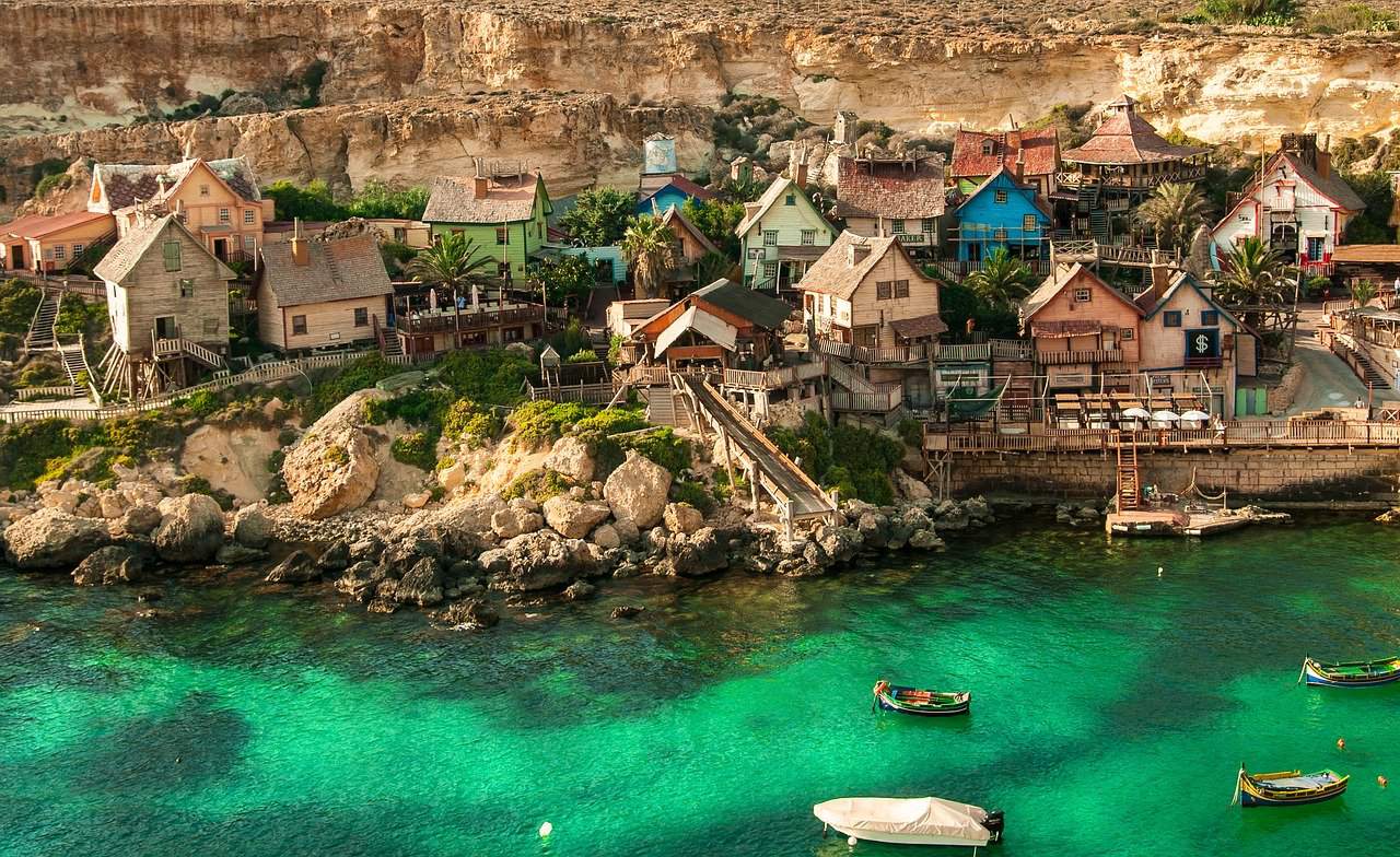 Nice old houses by the shore in Malta