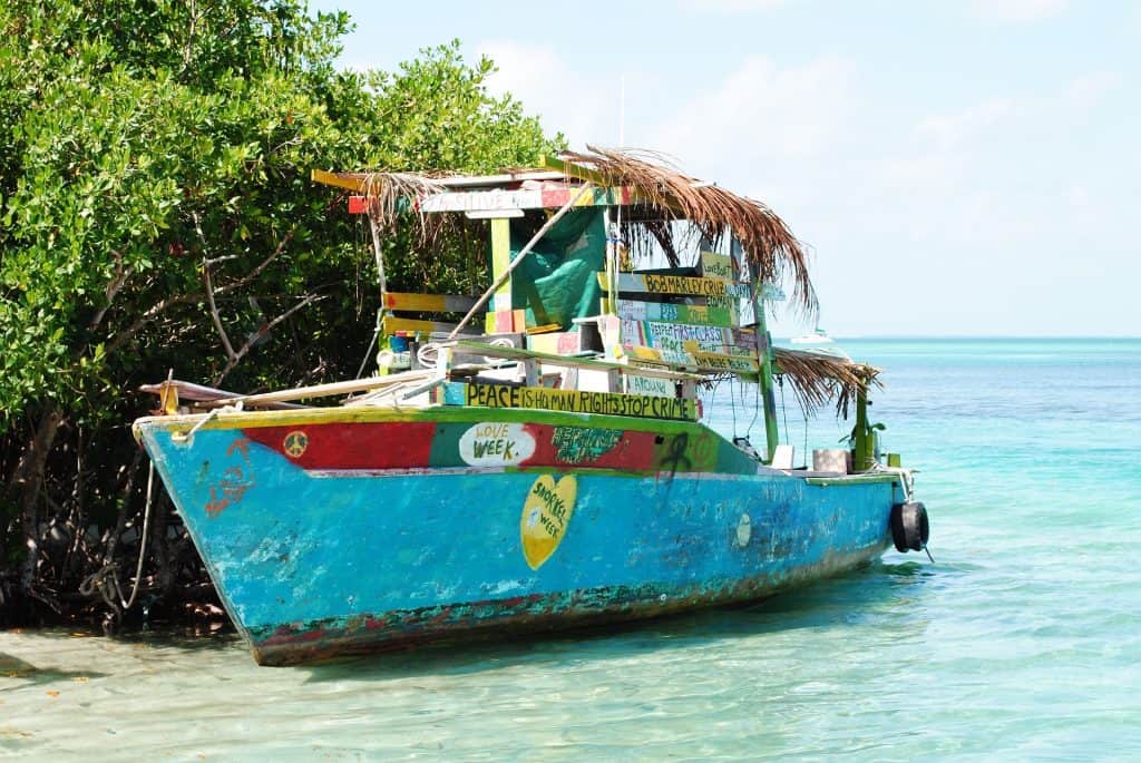 Boat in Belize Water