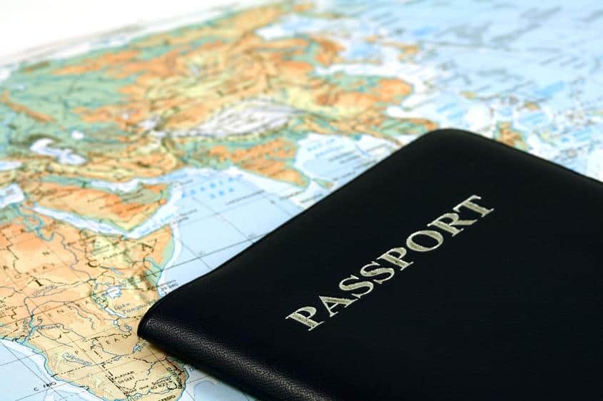 a passport over the globe