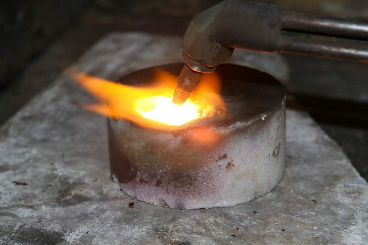 Silver Bar Being Melted