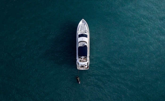 yacht at the middle of the ocean