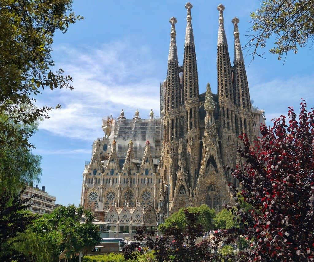 Building Sagrada Familia in Barcelona Spain
