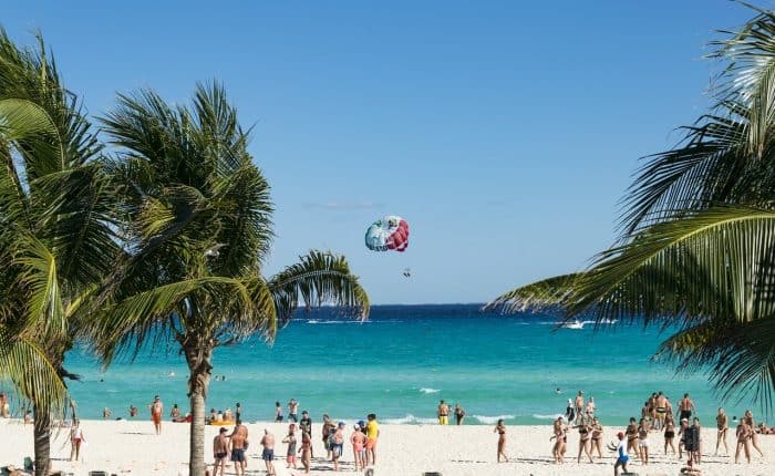 people at the beach