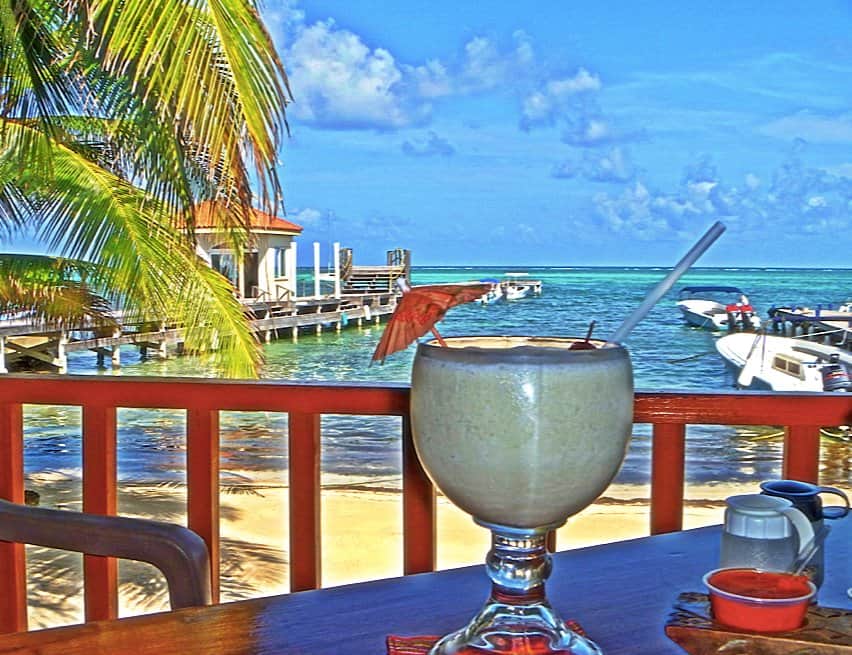 Cocktail overlooking the ocean