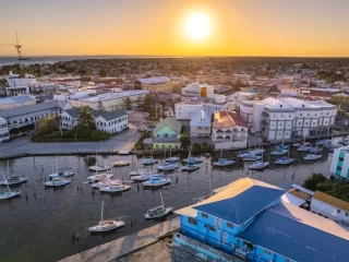 Thriving downtown Belize City.