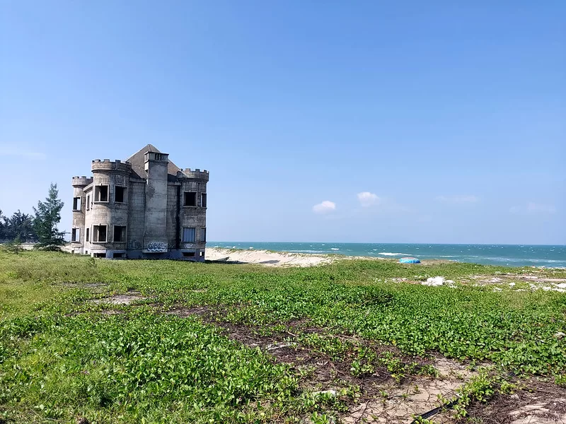 An abandoned resort project on An Bang Beach.