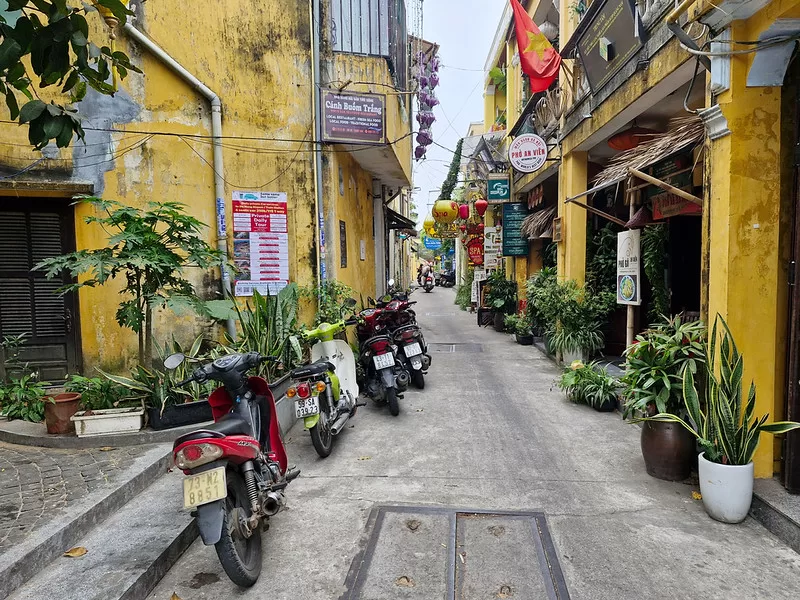 Exploring laneways in Hoi An.