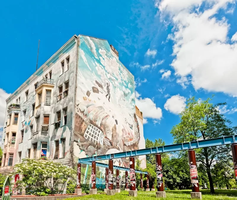 A mural in Germany’s Friedrichstrasse, Kreuzberg district.
