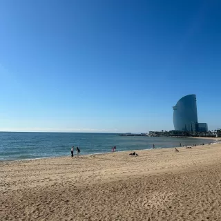 Barcelona’s modern landmark where sea and skyline meet.
