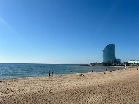 Barcelona’s modern landmark where sea and skyline meet.