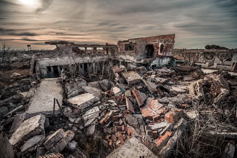 Damage from recent airstrikes in Gaza, Israeli