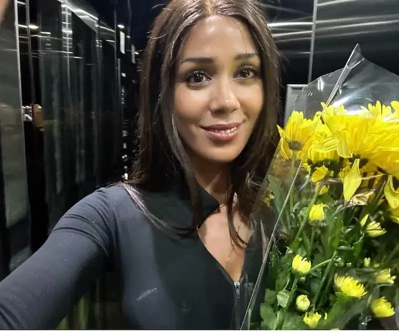 The Author with bouquet when dating abroad