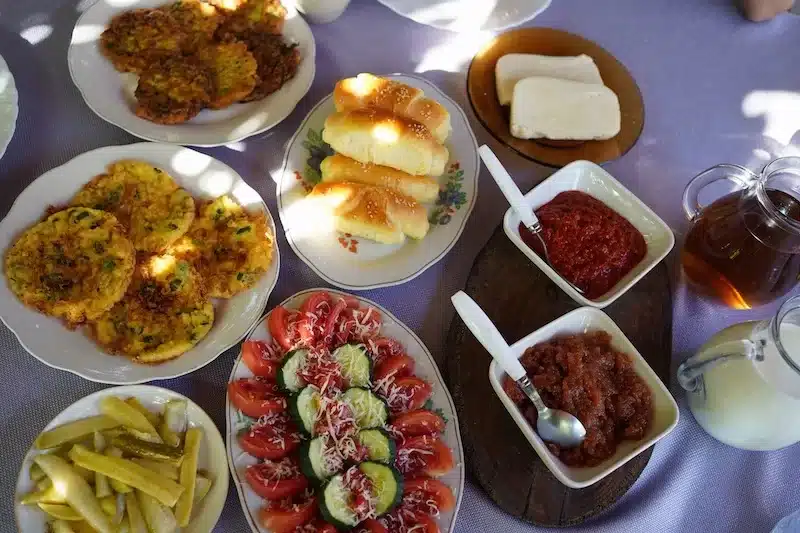 Fresh seafood and local dishes highlight Albania’s Mediterranean flavors.