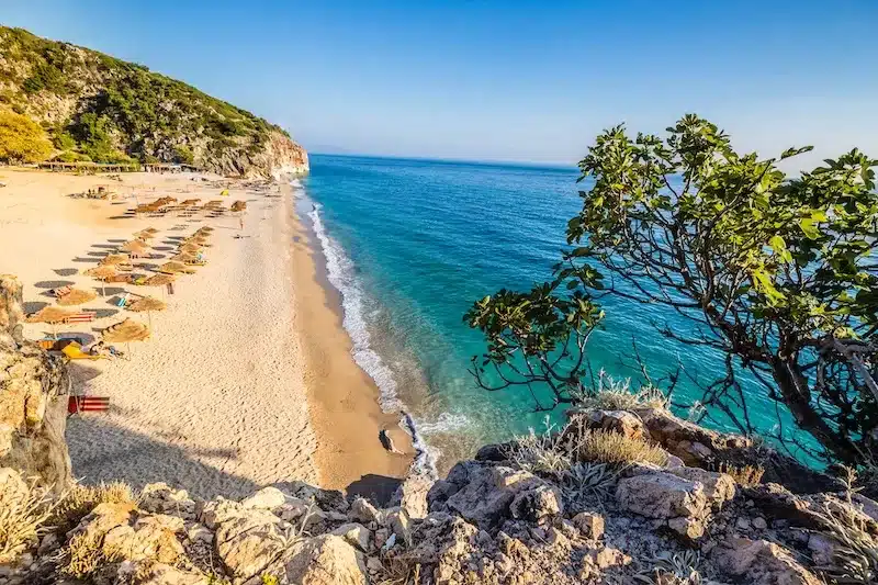 Quiet beaches and clear waters along the Albanian Riviera