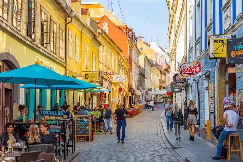 Café culture thrives on the tree-lined streets of Zagreb’s historic center