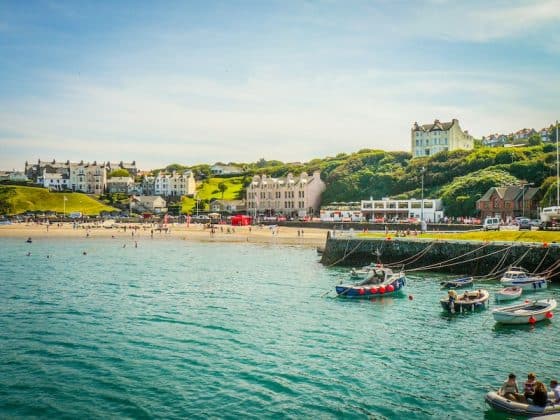 Craggy cliffs and quiet harbors frame life in the Isle of Man