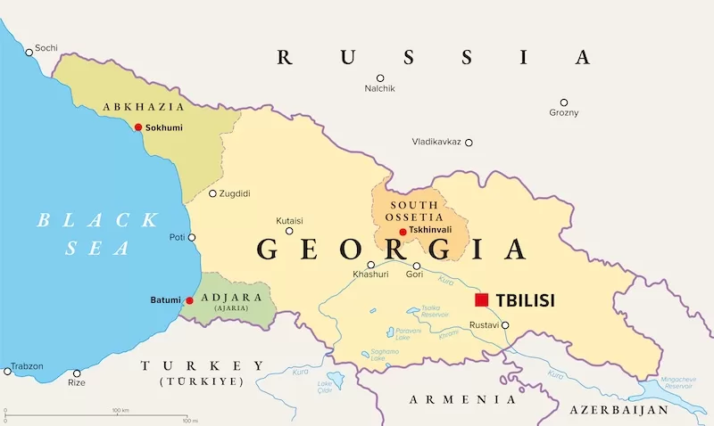 Map of Abkhazia: Sukhumi is the capital city of Abkhazia