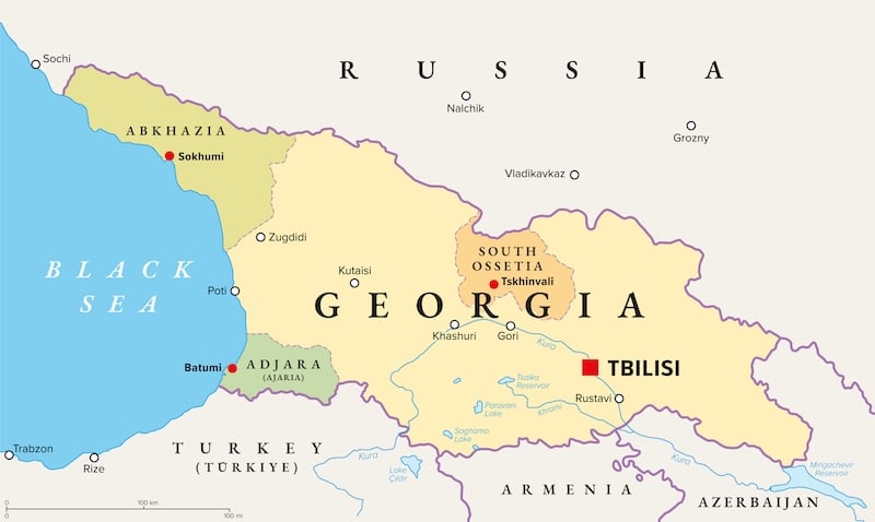 Map of Abkhazia: Sukhumi is the capital city of Abkhazia