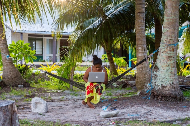 Everyday life in Tuvalu continues as the ocean creeps closer