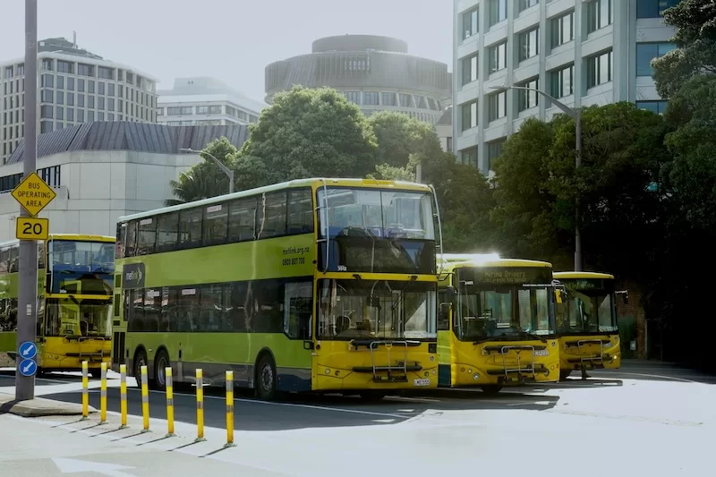 Morning traffic in Wellington moves to a greener rhythm: double-deckers instead of dashboards, saving commuters money, time and fuel.