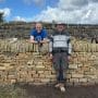 Building Walls: Roger and Mike with the finished Yorkshire wall