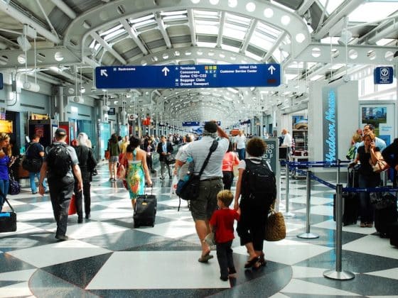 U.S. Government shutdown - Travelers queue at airports