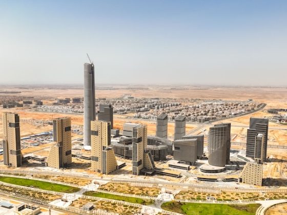 Egypt New Administrative Capital skyline with central skyscraper and urban masterplan